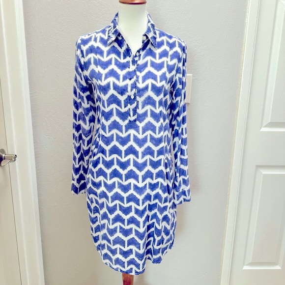 Original Roberta Roller Rabbit 100% Cotton Voile Dress Blue SM - Picture 6 of 13